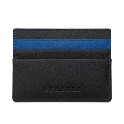 Leather Card Holder Blue